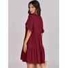image:imageANRABESS Dresses for Women Summer 2026 V Neck Ruffle Sleeve A Line Tiered Flowy Casual Trendy Mini Beach Dress with PocketsBurgundy