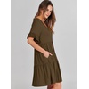image:imageANRABESS Dresses for Women Summer 2026 V Neck Ruffle Sleeve A Line Tiered Flowy Casual Trendy Mini Beach Dress with PocketsCoffee