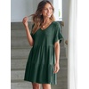 image:imageANRABESS Dresses for Women Summer 2026 V Neck Ruffle Sleeve A Line Tiered Flowy Casual Trendy Mini Beach Dress with PocketsDeep Green