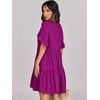 image:imageANRABESS Dresses for Women Summer 2026 V Neck Ruffle Sleeve A Line Tiered Flowy Casual Trendy Mini Beach Dress with PocketsFuchsia