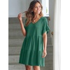 image:imageANRABESS Dresses for Women Summer 2026 V Neck Ruffle Sleeve A Line Tiered Flowy Casual Trendy Mini Beach Dress with PocketsGreen