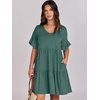 image:imageANRABESS Dresses for Women Summer 2026 V Neck Ruffle Sleeve A Line Tiered Flowy Casual Trendy Mini Beach Dress with PocketsGreen