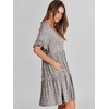 image:imageANRABESS Dresses for Women Summer 2026 V Neck Ruffle Sleeve A Line Tiered Flowy Casual Trendy Mini Beach Dress with PocketsKhaki Polka Dot Gray