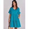 image:imageANRABESS Dresses for Women Summer 2026 V Neck Ruffle Sleeve A Line Tiered Flowy Casual Trendy Mini Beach Dress with PocketsLake Blue