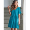 image:imageANRABESS Dresses for Women Summer 2026 V Neck Ruffle Sleeve A Line Tiered Flowy Casual Trendy Mini Beach Dress with PocketsLake Blue