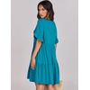 image:imageANRABESS Dresses for Women Summer 2026 V Neck Ruffle Sleeve A Line Tiered Flowy Casual Trendy Mini Beach Dress with PocketsLake Blue