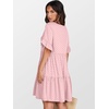 image:imageANRABESS Dresses for Women Summer 2026 V Neck Ruffle Sleeve A Line Tiered Flowy Casual Trendy Mini Beach Dress with PocketsPink Round Dot