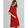 image:imageANRABESS Dresses for Women Summer 2026 V Neck Ruffle Sleeve A Line Tiered Flowy Casual Trendy Mini Beach Dress with PocketsRed