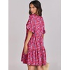 image:imageANRABESS Dresses for Women Summer 2026 V Neck Ruffle Sleeve A Line Tiered Flowy Casual Trendy Mini Beach Dress with PocketsRed Floral