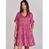 image:imageANRABESS Dresses for Women Summer 2026 V Neck Ruffle Sleeve A Line Tiered Flowy Casual Trendy Mini Beach Dress with PocketsRed Floral