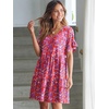 image:imageANRABESS Dresses for Women Summer 2026 V Neck Ruffle Sleeve A Line Tiered Flowy Casual Trendy Mini Beach Dress with PocketsRed Floral