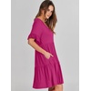 image:imageANRABESS Dresses for Women Summer 2026 V Neck Ruffle Sleeve A Line Tiered Flowy Casual Trendy Mini Beach Dress with PocketsRose