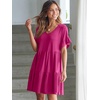 image:imageANRABESS Dresses for Women Summer 2026 V Neck Ruffle Sleeve A Line Tiered Flowy Casual Trendy Mini Beach Dress with PocketsRose