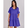 image:imageANRABESS Dresses for Women Summer 2026 V Neck Ruffle Sleeve A Line Tiered Flowy Casual Trendy Mini Beach Dress with PocketsRoyal Blue