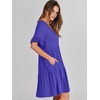 image:imageANRABESS Dresses for Women Summer 2026 V Neck Ruffle Sleeve A Line Tiered Flowy Casual Trendy Mini Beach Dress with PocketsRoyal Blue