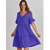 image:imageANRABESS Dresses for Women Summer 2026 V Neck Ruffle Sleeve A Line Tiered Flowy Casual Trendy Mini Beach Dress with PocketsRoyal Blue
