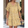 image:imageANRABESS Dresses for Women Summer 2026 V Neck Ruffle Sleeve A Line Tiered Flowy Casual Trendy Mini Beach Dress with PocketsYellow Red White Floral