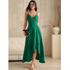 image:imageANRABESS Formal Dresses for Women Evening Party Cocktail Long Dress Split Elegant V Neck Wrap Ruffle Wedding Guest DressesDeep Green