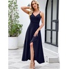 image:imageANRABESS Formal Dresses for Women Evening Party Cocktail Long Dress Split Elegant V Neck Wrap Ruffle Wedding Guest DressesNavy Blue