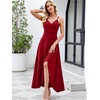 image:imageANRABESS Formal Dresses for Women Evening Party Cocktail Long Dress Split Elegant V Neck Wrap Ruffle Wedding Guest DressesRed
