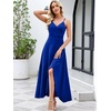 image:imageANRABESS Formal Dresses for Women Evening Party Cocktail Long Dress Split Elegant V Neck Wrap Ruffle Wedding Guest DressesRoyal Blue