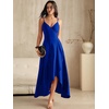 image:imageANRABESS Formal Dresses for Women Evening Party Cocktail Long Dress Split Elegant V Neck Wrap Ruffle Wedding Guest DressesRoyal Blue