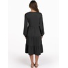 image:imageANRABESS Long Sleeve Midi Dresses for Women V Neck 2026 Fall Fashion Casual Loose Fit Flowy Swing Tiered Vacation Boho DressBlack