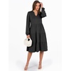 image:imageANRABESS Long Sleeve Midi Dresses for Women V Neck 2026 Fall Fashion Casual Loose Fit Flowy Swing Tiered Vacation Boho DressBlack