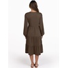 image:imageANRABESS Long Sleeve Midi Dresses for Women V Neck 2026 Fall Fashion Casual Loose Fit Flowy Swing Tiered Vacation Boho DressCoffee