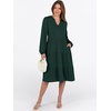 image:imageANRABESS Long Sleeve Midi Dresses for Women V Neck 2026 Fall Fashion Casual Loose Fit Flowy Swing Tiered Vacation Boho DressDeep Green