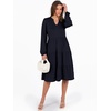 image:imageANRABESS Long Sleeve Midi Dresses for Women V Neck 2026 Fall Fashion Casual Loose Fit Flowy Swing Tiered Vacation Boho DressDeep Navy Blue