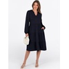 image:imageANRABESS Long Sleeve Midi Dresses for Women V Neck 2026 Fall Fashion Casual Loose Fit Flowy Swing Tiered Vacation Boho DressDeep Navy Blue