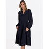 image:imageANRABESS Long Sleeve Midi Dresses for Women V Neck 2026 Fall Fashion Casual Loose Fit Flowy Swing Tiered Vacation Boho DressDeep Navy Blue