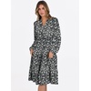 image:imageANRABESS Long Sleeve Midi Dresses for Women V Neck 2026 Fall Fashion Casual Loose Fit Flowy Swing Tiered Vacation Boho DressFloral Black