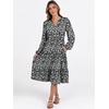 image:imageANRABESS Long Sleeve Midi Dresses for Women V Neck 2026 Fall Fashion Casual Loose Fit Flowy Swing Tiered Vacation Boho DressFloral Black