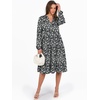 image:imageANRABESS Long Sleeve Midi Dresses for Women V Neck 2026 Fall Fashion Casual Loose Fit Flowy Swing Tiered Vacation Boho DressFloral Black