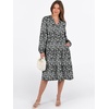 image:imageANRABESS Long Sleeve Midi Dresses for Women V Neck 2026 Fall Fashion Casual Loose Fit Flowy Swing Tiered Vacation Boho DressFloral Black