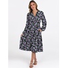 image:imageANRABESS Long Sleeve Midi Dresses for Women V Neck 2026 Fall Fashion Casual Loose Fit Flowy Swing Tiered Vacation Boho DressFloral Black Purple