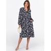image:imageANRABESS Long Sleeve Midi Dresses for Women V Neck 2026 Fall Fashion Casual Loose Fit Flowy Swing Tiered Vacation Boho DressFloral Black Purple