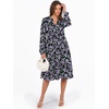 image:imageANRABESS Long Sleeve Midi Dresses for Women V Neck 2026 Fall Fashion Casual Loose Fit Flowy Swing Tiered Vacation Boho DressFloral Black Purple
