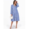 image:imageANRABESS Long Sleeve Midi Dresses for Women V Neck 2026 Fall Fashion Casual Loose Fit Flowy Swing Tiered Vacation Boho DressFloral Blue