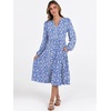 image:imageANRABESS Long Sleeve Midi Dresses for Women V Neck 2026 Fall Fashion Casual Loose Fit Flowy Swing Tiered Vacation Boho DressFloral Blue