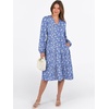 image:imageANRABESS Long Sleeve Midi Dresses for Women V Neck 2026 Fall Fashion Casual Loose Fit Flowy Swing Tiered Vacation Boho DressFloral Blue
