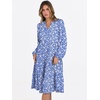image:imageANRABESS Long Sleeve Midi Dresses for Women V Neck 2026 Fall Fashion Casual Loose Fit Flowy Swing Tiered Vacation Boho DressFloral Blue