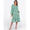 image:imageANRABESS Long Sleeve Midi Dresses for Women V Neck 2026 Fall Fashion Casual Loose Fit Flowy Swing Tiered Vacation Boho DressFloral Green