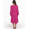 image:imageANRABESS Long Sleeve Midi Dresses for Women V Neck 2026 Fall Fashion Casual Loose Fit Flowy Swing Tiered Vacation Boho DressHot Pink