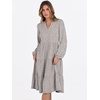 image:imageANRABESS Long Sleeve Midi Dresses for Women V Neck 2026 Fall Fashion Casual Loose Fit Flowy Swing Tiered Vacation Boho DressKhaki Polka Dot