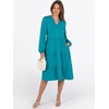 image:imageANRABESS Long Sleeve Midi Dresses for Women V Neck 2026 Fall Fashion Casual Loose Fit Flowy Swing Tiered Vacation Boho DressLake Green