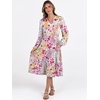 image:imageANRABESS Long Sleeve Midi Dresses for Women V Neck 2026 Fall Fashion Casual Loose Fit Flowy Swing Tiered Vacation Boho DressMulticolour Floral