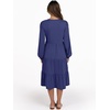 image:imageANRABESS Long Sleeve Midi Dresses for Women V Neck 2026 Fall Fashion Casual Loose Fit Flowy Swing Tiered Vacation Boho DressNavy Blue